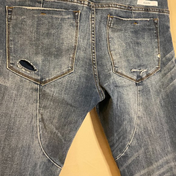 David Kollar Original Light Blue Distressed Skinny-fit jeans Button-fly closure - Picture 4 of 5